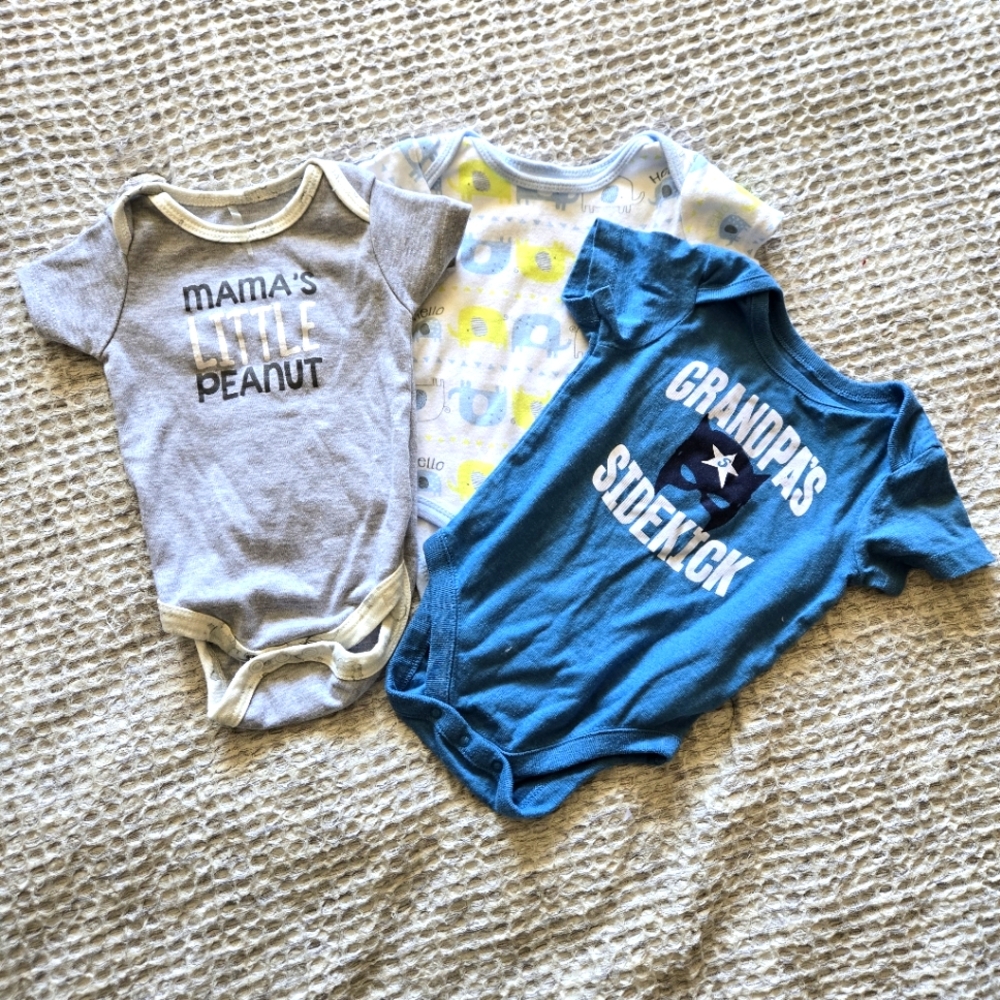 5 for $25 3-6 Months Boys Baby Bodysuit Set Cute Onesie One Piece Lot Grandpa